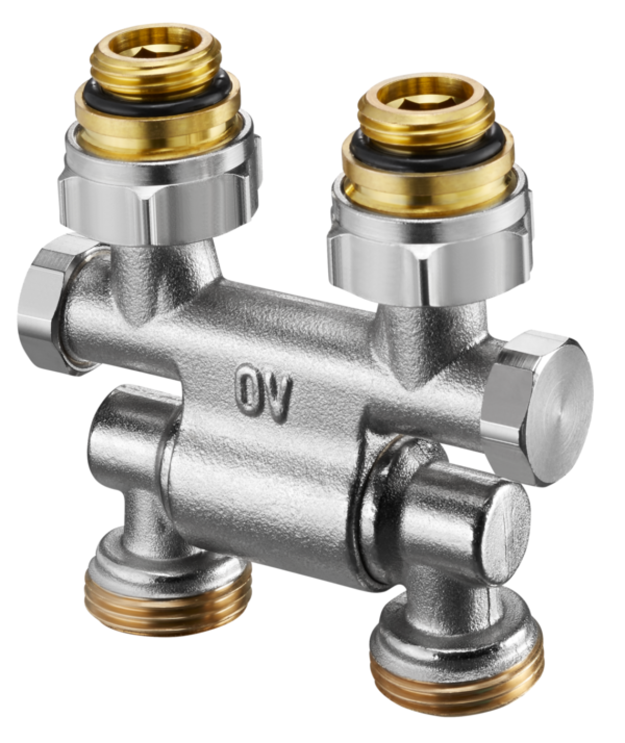OVENTROP-Absperrverschraubung ZB "Multiflex F", schwenkbar, 1/2"AGx3/4"AG