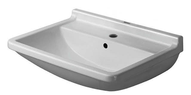 DU Waschtisch Starck 3 650 mm mit ÜL, mit HLB, 1 HL, weiß WonderGliss
