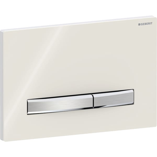 Geberit Sigma50 BetPl., eckig, 2-Mengen-Sp. chrom glzd/sandgrau Glas/chr gebü., Etc