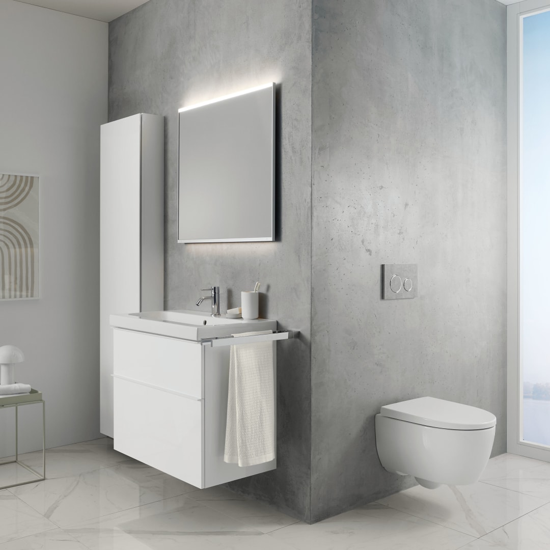 Geberit iCon Set WWC Tiefsp., verk., geschl. TurboFlush, WC-Sitz, T:49cm, weiß, Tect