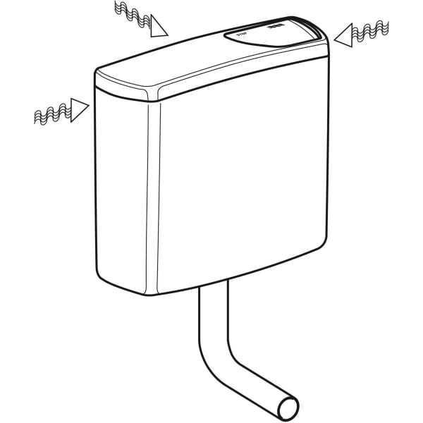 Geberit AP140 AP-Spülkasten Spül-Stopp-Sp tiefh. WA li/mi/re, pergamon