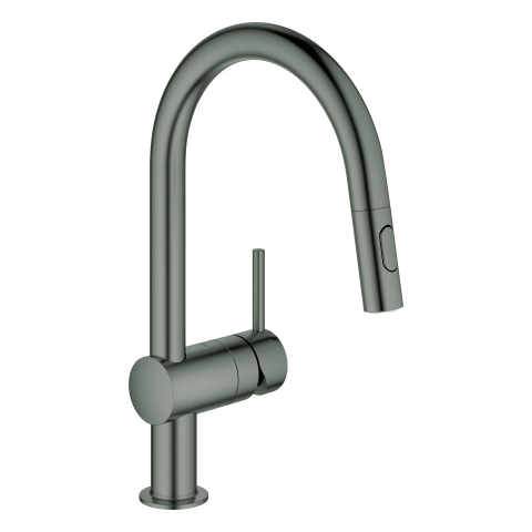 GROHE EH-Spültischbatterie Minta 32321_2 C-Auslauf Spülbrause hard graphite geb.