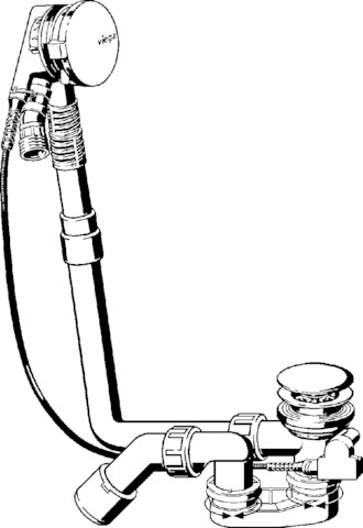 Viega Ab-und Überlauf Multiplex Trio 6161.50 in 560mmxDN40/50 verchromt