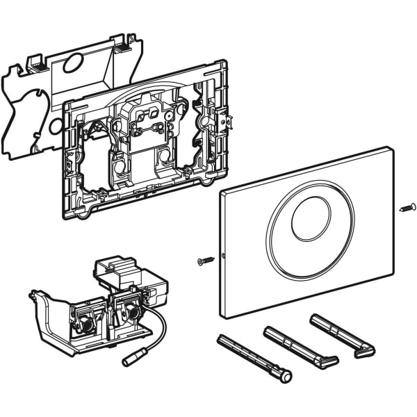 Geberit Sigma10 WC-Strg. rund, elektron. Sp. Netz, autom/bl/man., gebü., Etc/poliert