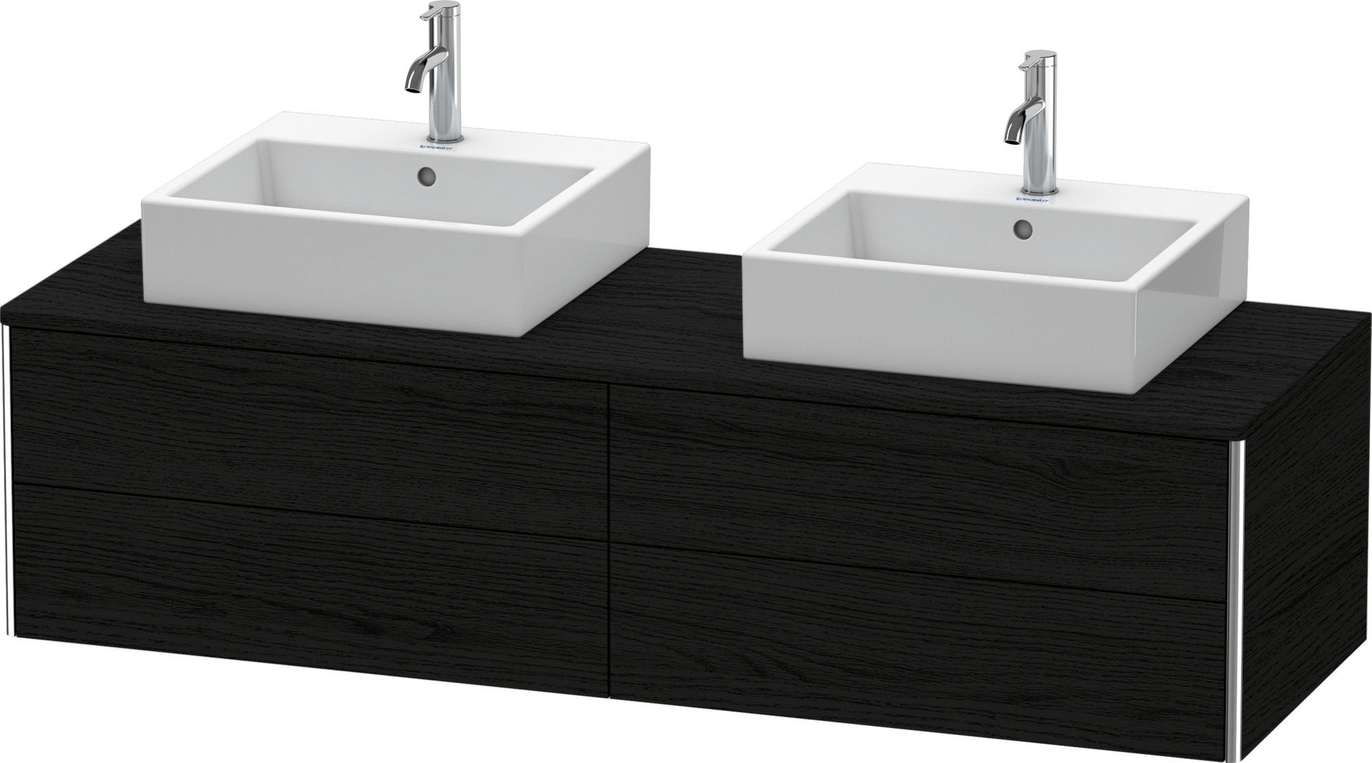 Duravit WT-Unterbau XSquare, 4 SK, wandh. 400x1600x548mm, Eiche Schwarz,