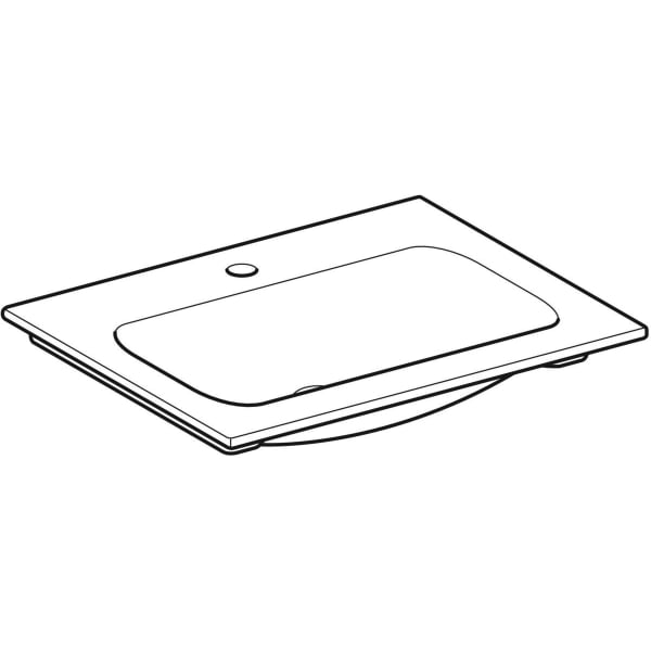 Geberit iCon Möbelwaschtisch 60x48cm mit Hahnloch, ohne Ül., weiß, KeraTect