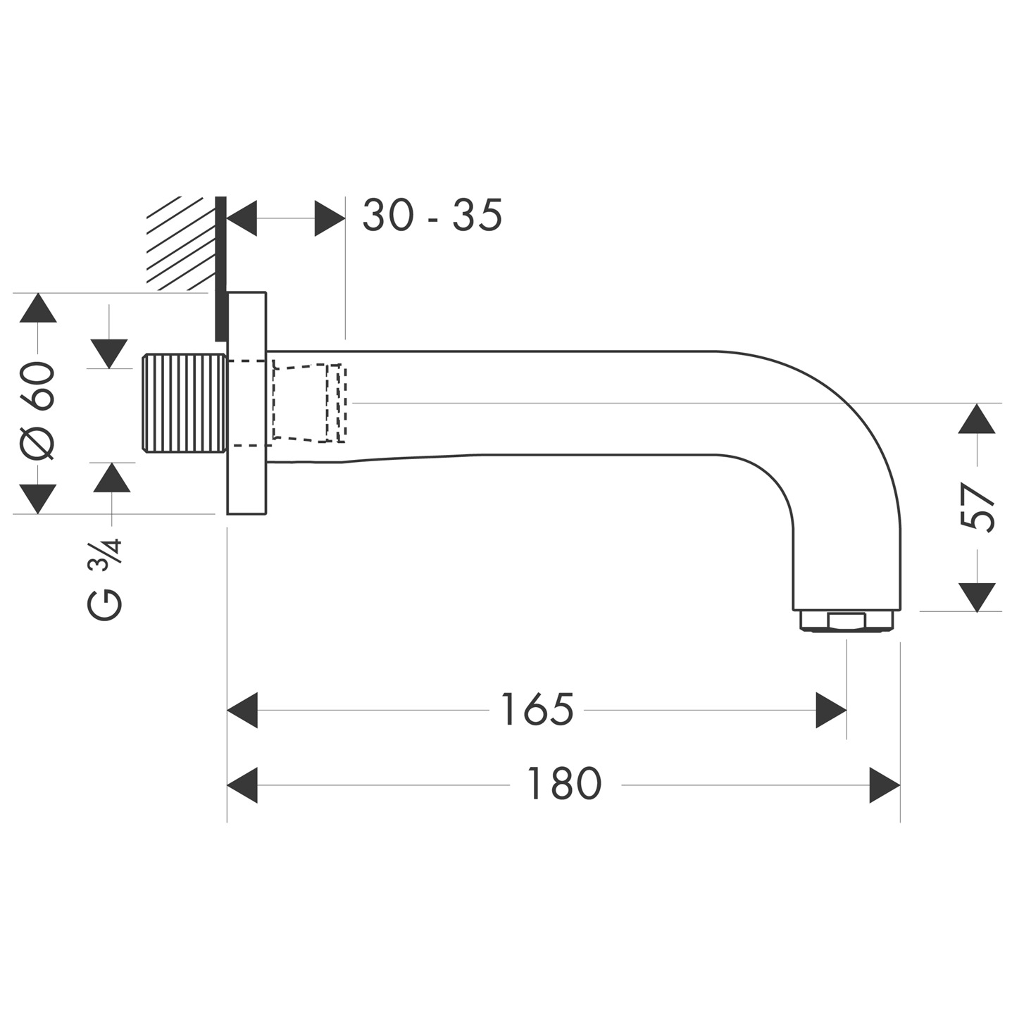 Hansgrohe Wanneneinlauf Axor Citterio DN20  chrom