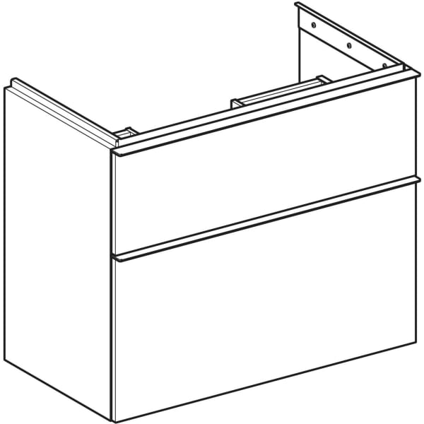 Geberit iCon Unterschrank f. WT, verk. Ausld. 74x61,5x41,6cm, 2 Schubl., sandgrau
