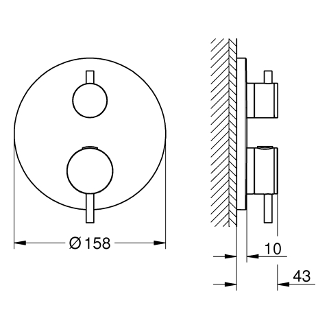 GROHE THM-Brausebatterie Atrio 24357 FMS für 35604 supersteel