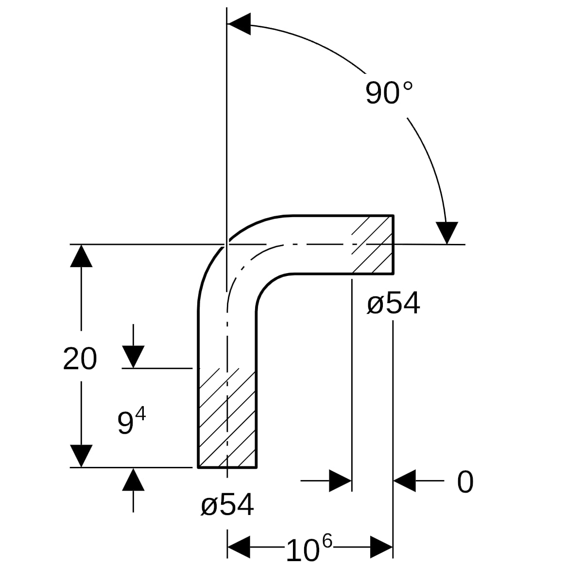 Geberit Mapress Kupfer Passbogen 90Gr d54