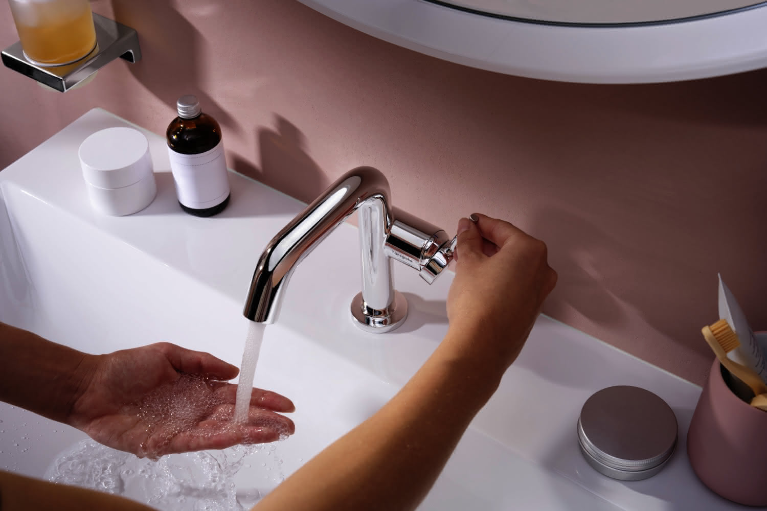 Hansgrohe WTM 110 Tecturis S Fine CoolStart mit Push-Open Ablaufgarnitur chrom