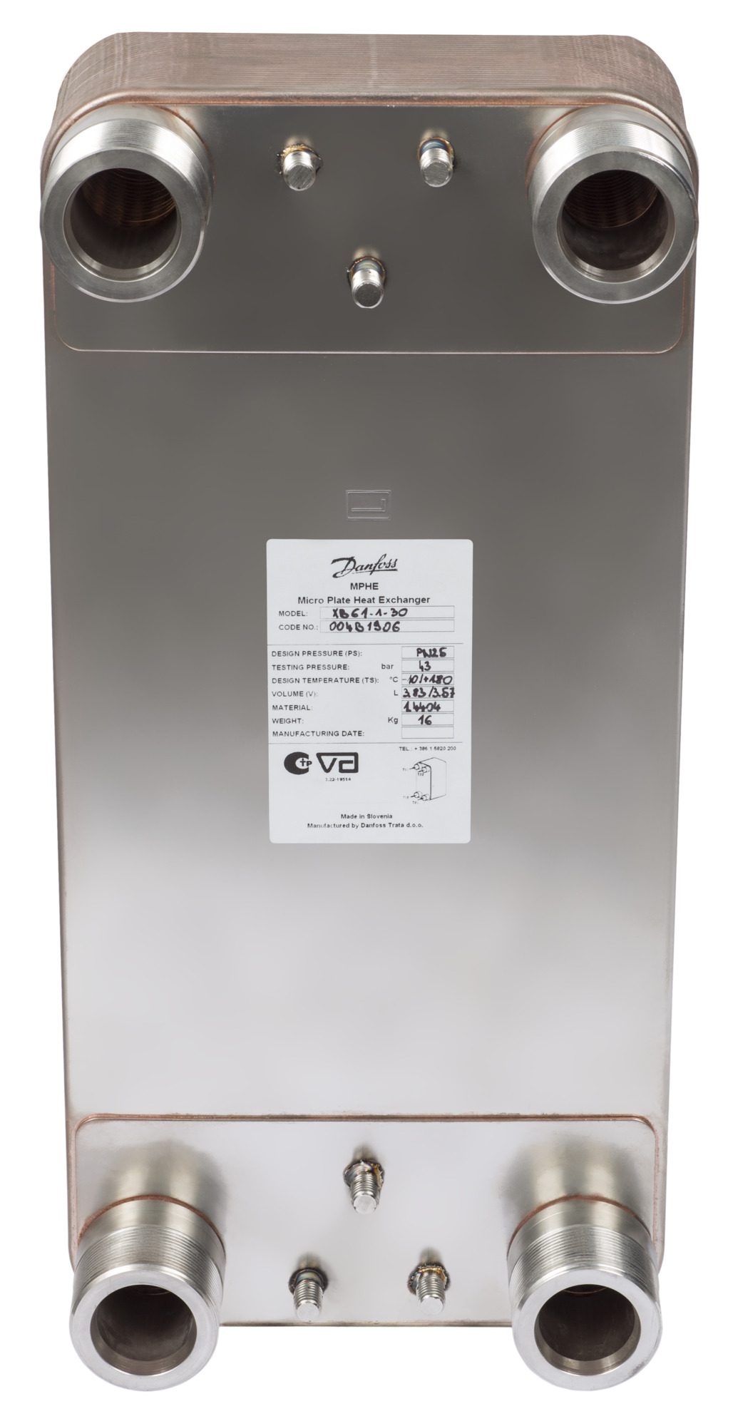 Danfoss Plattenwärmeübertrager XB61H-1 MicroPlate, 160 Platten, gelötet