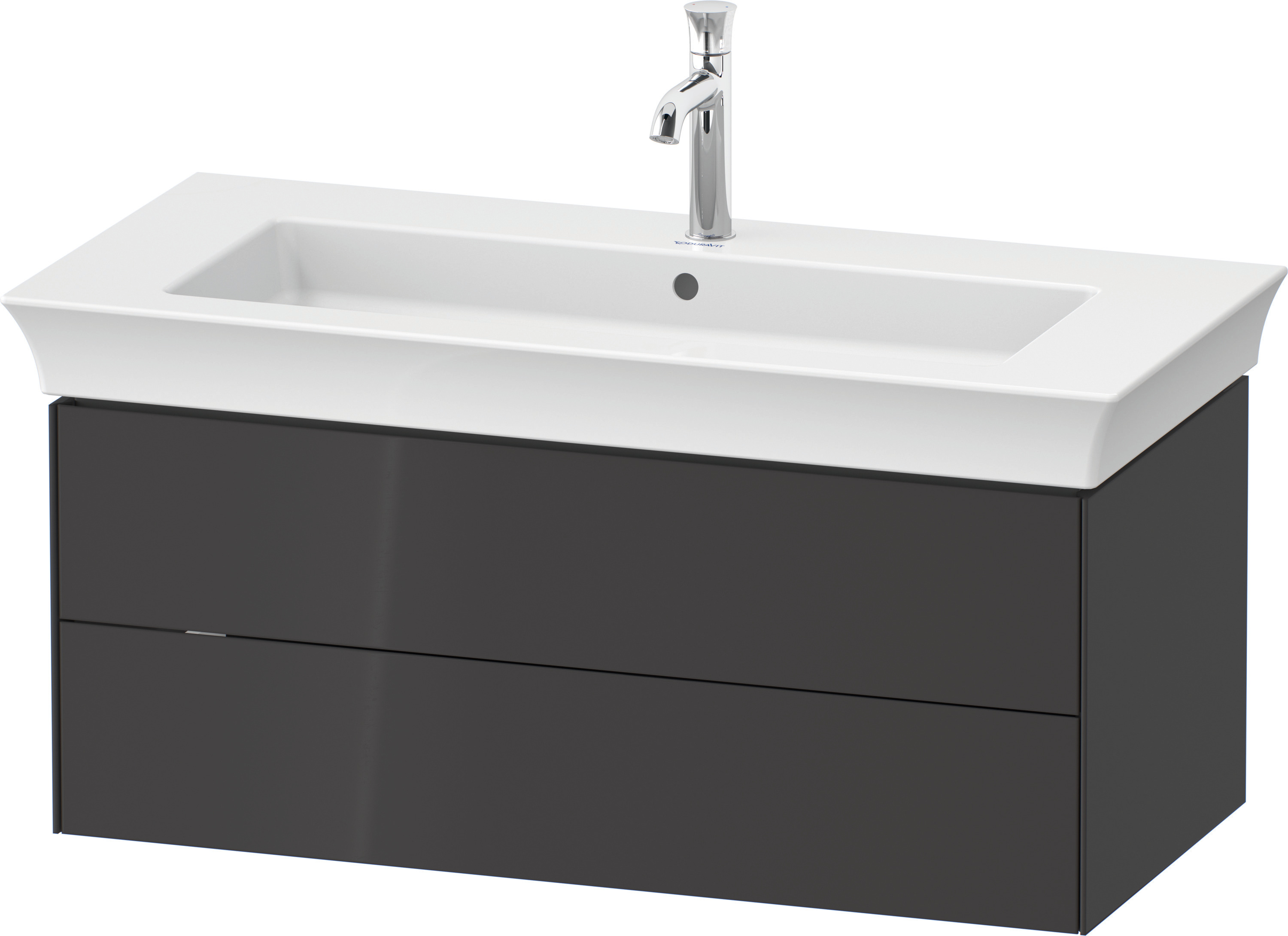 Duravit WTU White Tulip wandh., 2 SchKa 410x984x458mm, Graphit Hochglanz