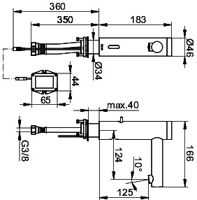 KEUCO Elektronik-WT-Mischer IXMO 59511 m.Batterie, o.Ablgrt. Pure verchr.