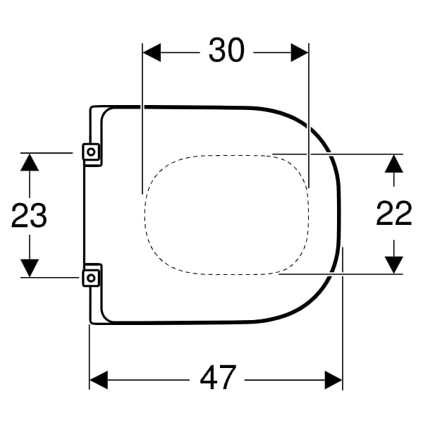 Geberit Renova Comfort WC-Sitz, barrierefrei eckiges Design, weiß