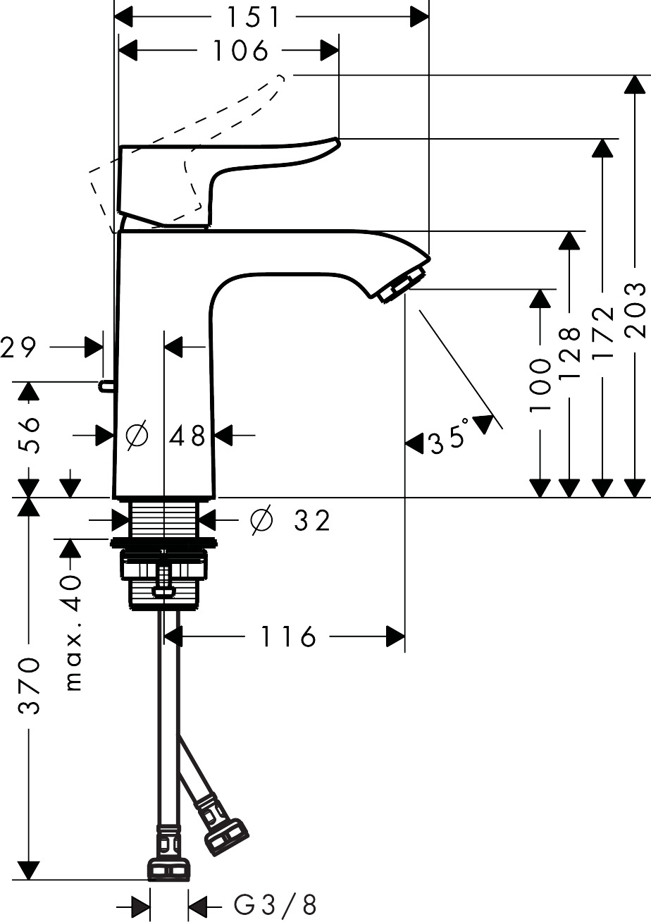 Hansgrohe Waschtischmischer 110 Metris chrom 