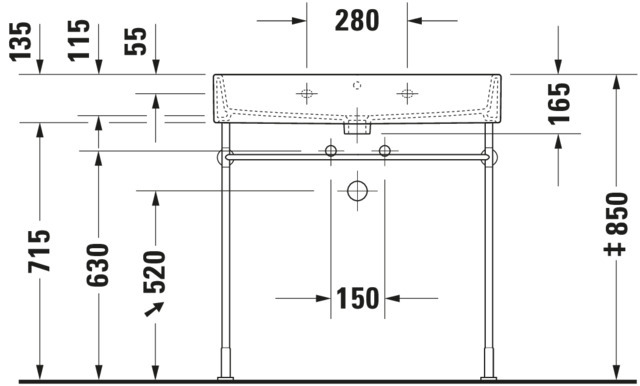 DU Waschtisch Vero Air 800mm o. ÜL, m. HLB, o. HL, weiß