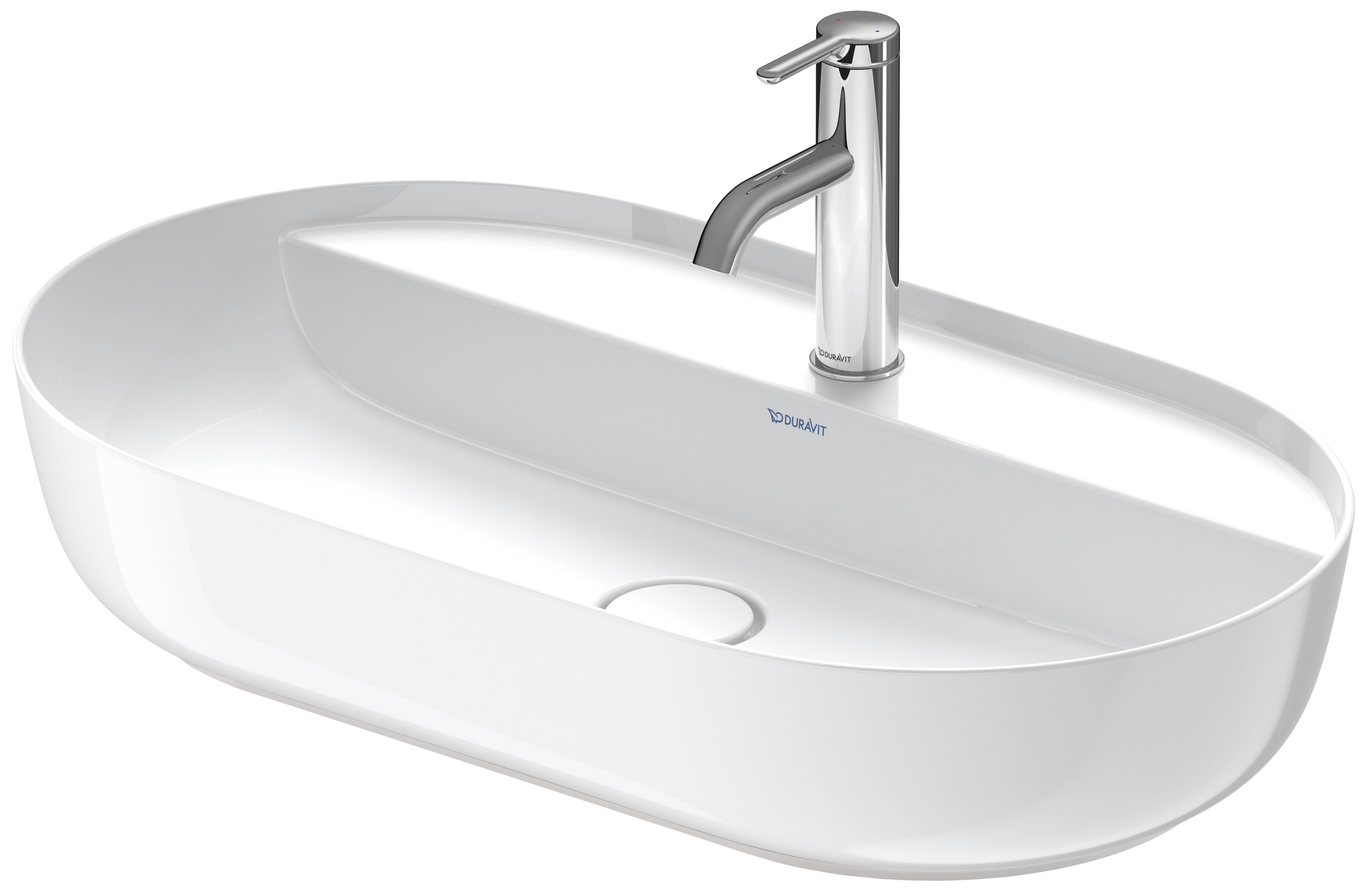 Duravit Aufsatzbecken Luv 700mm, geschliffen o.ÜL,m.HLB,1HL,weiß,WGL