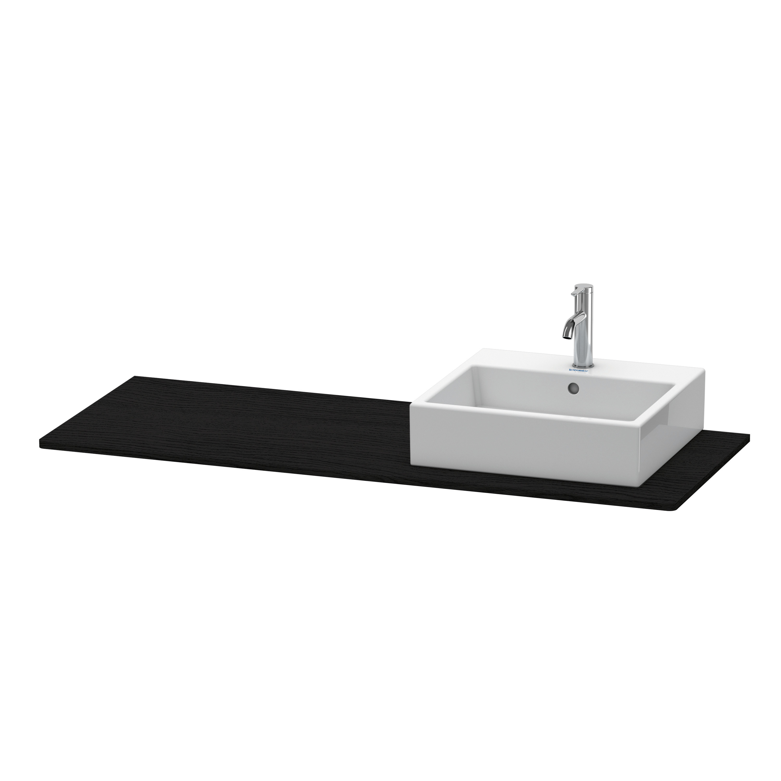 Duravit Konsole XSquare m. Ausschnitt rechts 16x1400x550mm,Eiche Schwarz