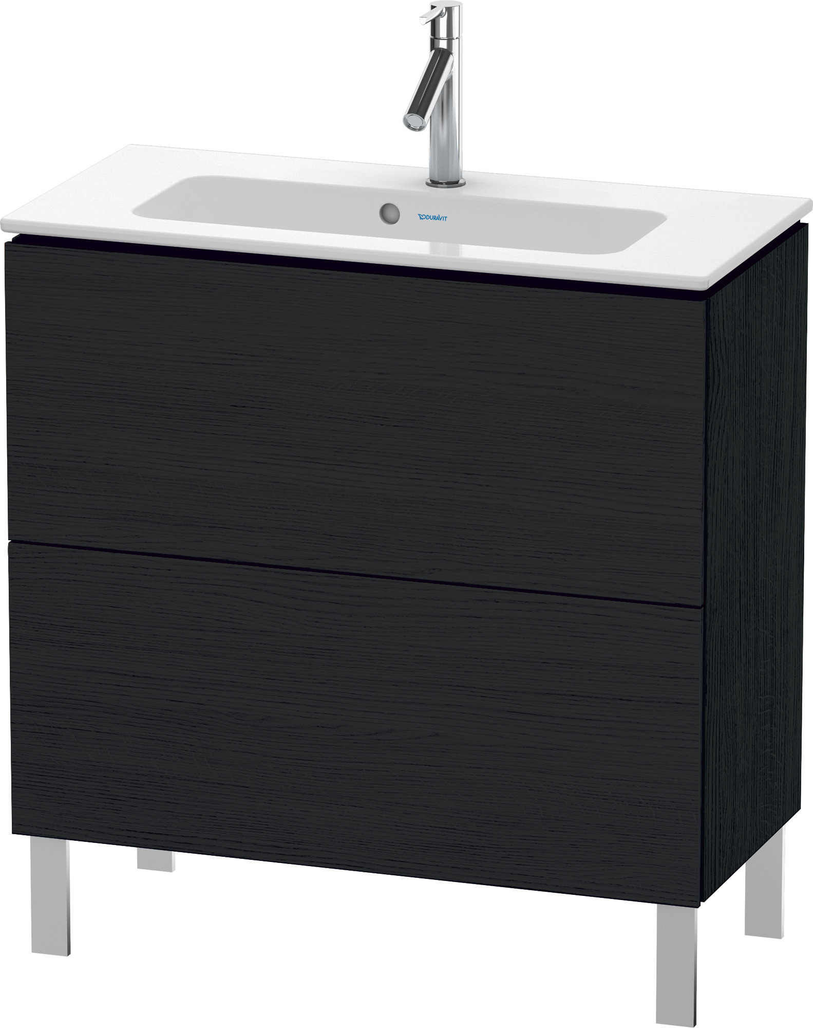 Duravit WTU Compact L-Cube 704x820x391mm 2 Ausz.,bodenst., Eiche Schwarz