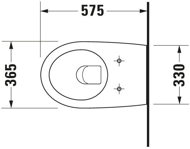 DU Wand-WC Architec 575 mm Tiefspüler, Durafix, weiß
