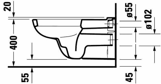 DU Wand-WC D-Code Vital 700 mm Tiefspüler, barrierefrei, weiß