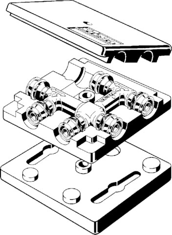 Viega Kreuzungs-T-Stück mit SC Raxofix 5349 in 25mm x 16mm x 25mm Messing