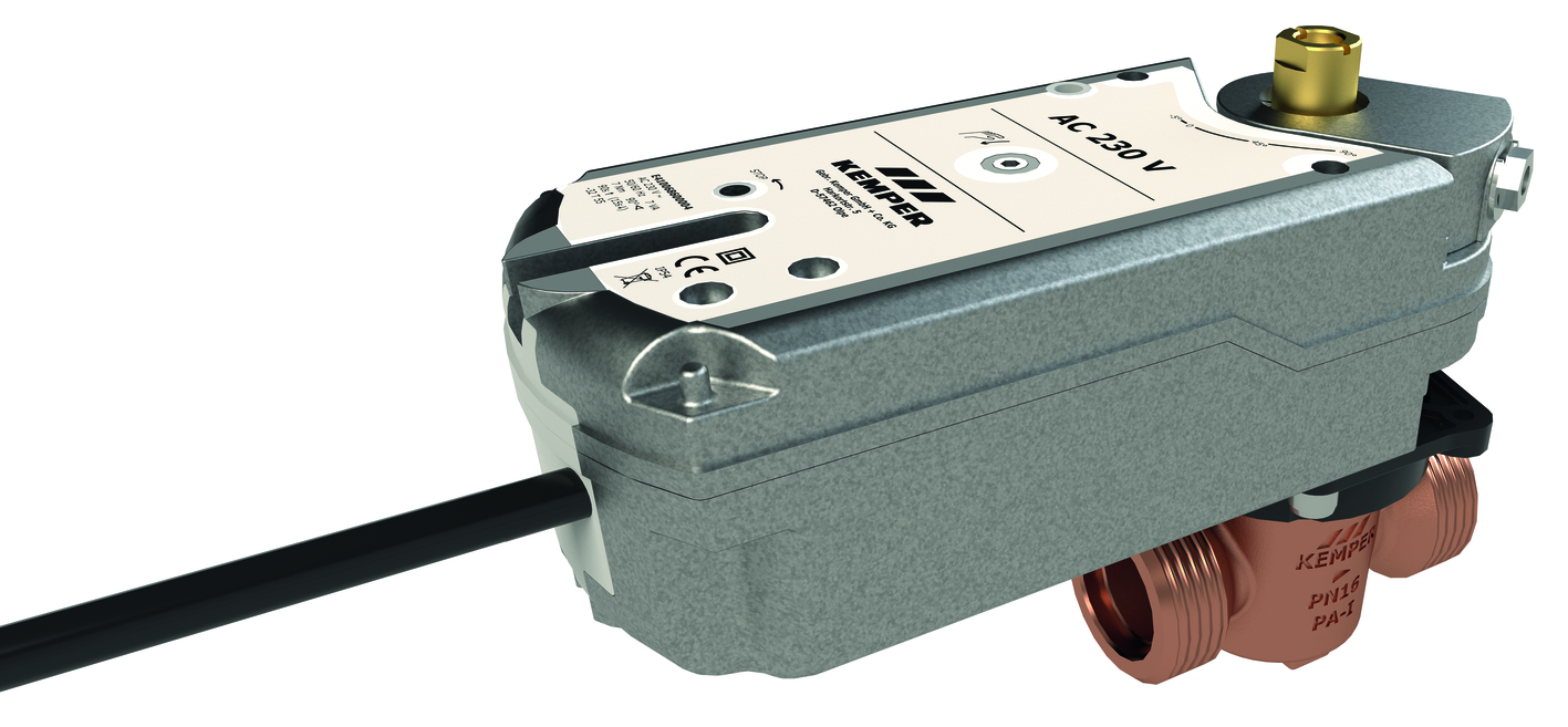 KEMPER KHS VAV-plus Vollstromabsperrvtl. Federrückzug-Stellantrieb 230V, AG, DN15