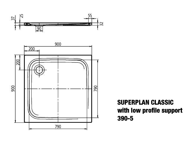 KA DW SUPERPLAN CLASSIC Mod.390-5,900x 900mm,alpwe,SEC,Wt extrafl.
