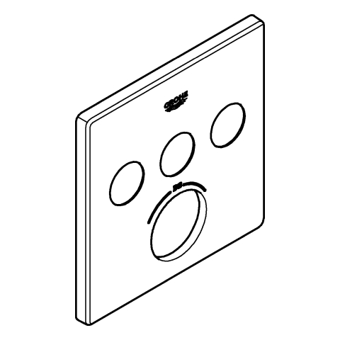 GROHE Rosette 49042 für SmartControl UP-THM eckig 3 ASV hard graphite geb.