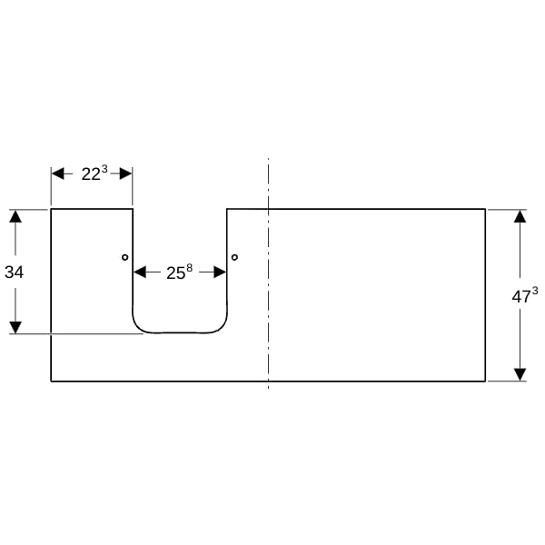 Geberit ONE WT-Pl. Aus li für AWT Schalenform 120x2x47cm, Marmoroptik weiss matt