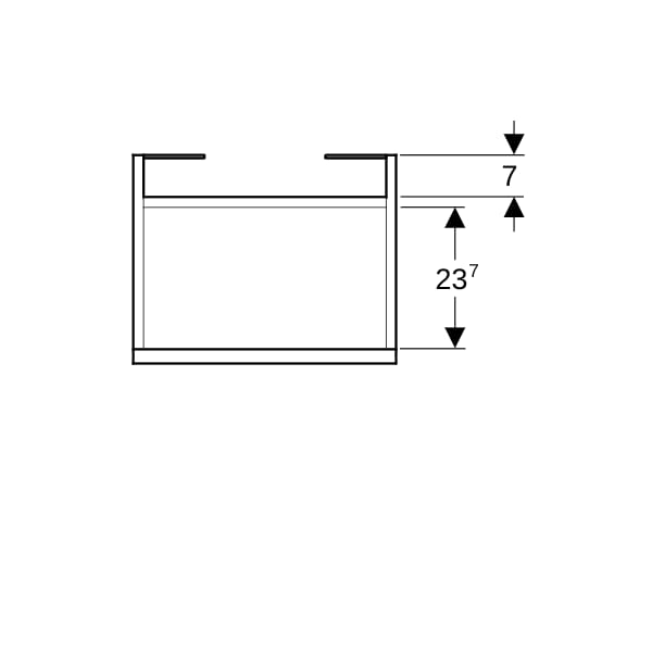 Geberit Renova Plan US für HWB, 1 Tür 43,5x66x34,5cm, lava