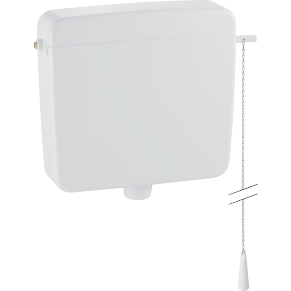 Geberit AP127 AP-Spülkasten, 1-Mengen-Sp. hochh. WA li/re, mit Kettenzug Geberit AP127 AP-Spülkasten, 1-Mengen-Sp. hochh. WA li/re, mit Kettenzug