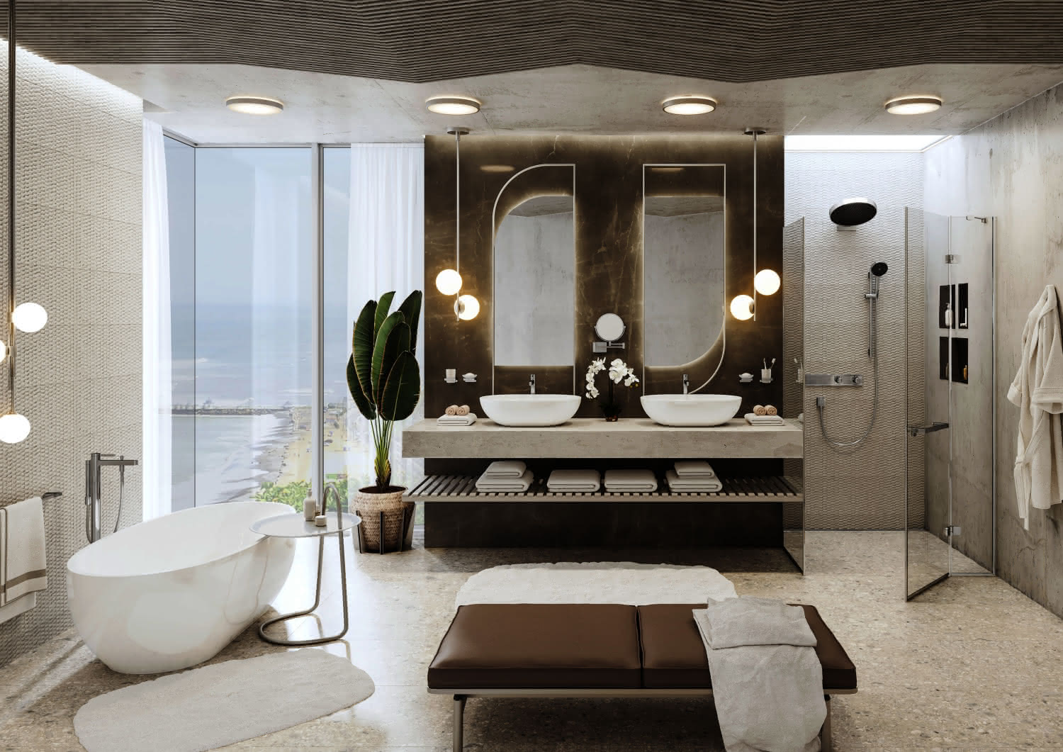 Hansgrohe Wannenmischer Finoris Fertigset zur Bodenmontage chrom