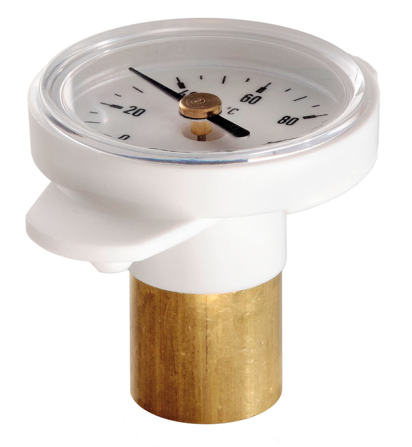 Bimetall-Thermometer mit Clip zu Pumpenkugelhahn, Nr. 1480 Bimetall-Thermometer mit Clip zu Pumpenkugelhahn, Nr. 1480