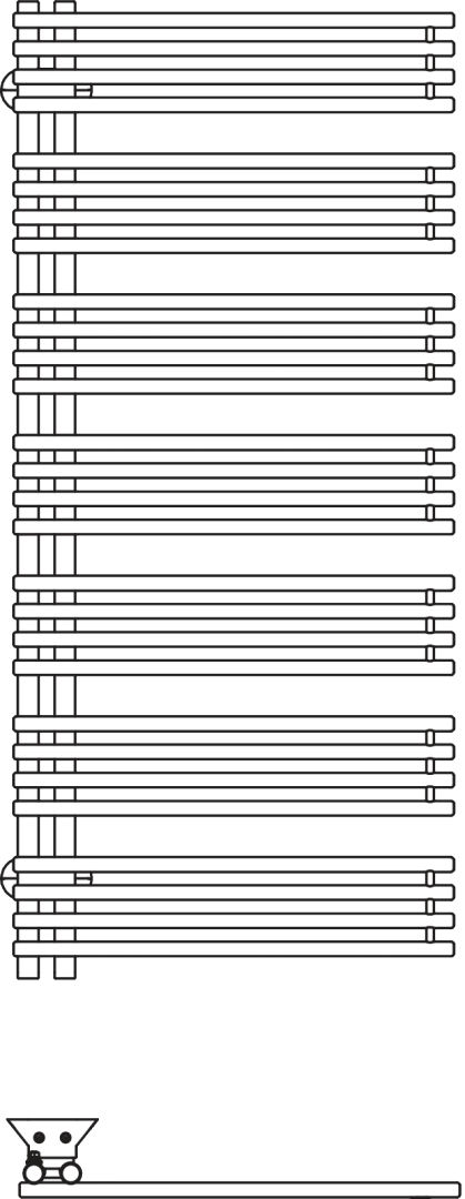 Kermi Diveo BH1320x46x450mm QN567, WEI, links Anschluss Mitte