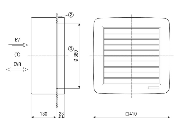 Maico Fensterventilator EVR 31 Be- Entlüftung, elek. Verschluss, DN315