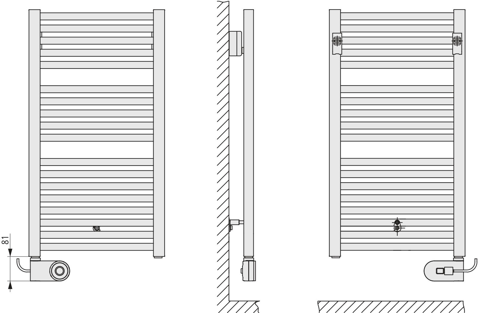 Kermi Geneo quadris-E BH 1494x596x32 mm max.P800,RAL9016,WRX re.RAL9003,SK1