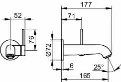 KEUCO EHM-WT-Mischer UP IXMO 59516 Wandm./Ausf.rd. Ausl.165mm/Soft verchr.