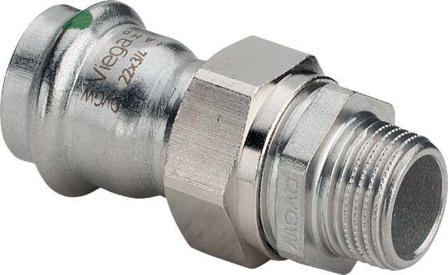 Viega Verschraubung mit SC Sanpress Inox 2365 in 18mm x R3/4 Edelstahl Viega Verschraubung mit SC Sanpress Inox 2365 in 18mm x R3/4 Edelstahl