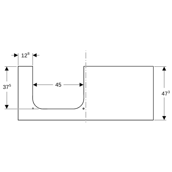 Geberit ONE WT-Platte, Ausschnitt li, für AWT 120x2x47cm, Marmoroptik weiss matt