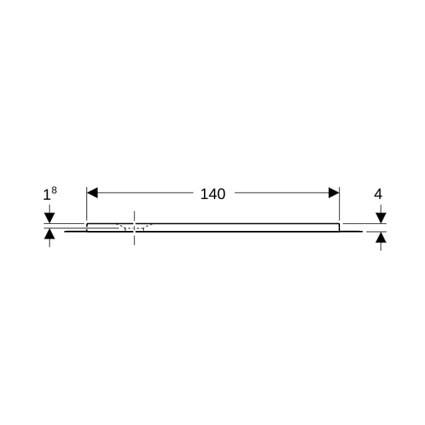 Geberit Olona Duschwanne 140 x 100 cm rechteckig, mit Dichtvlies, weiß matt
