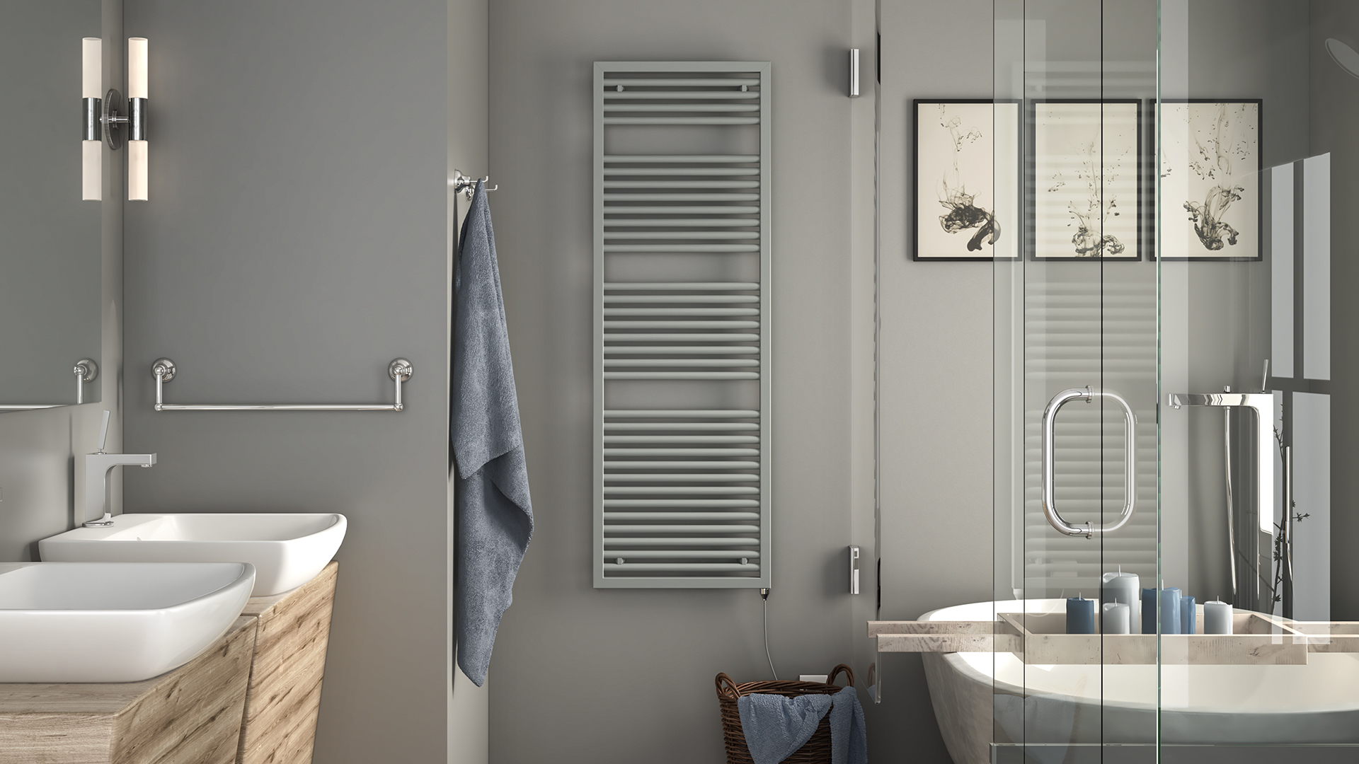 Zehnder HTW Universal elektr. IHE HUZSS180050EAZD 1857x45x500 RAL 7031