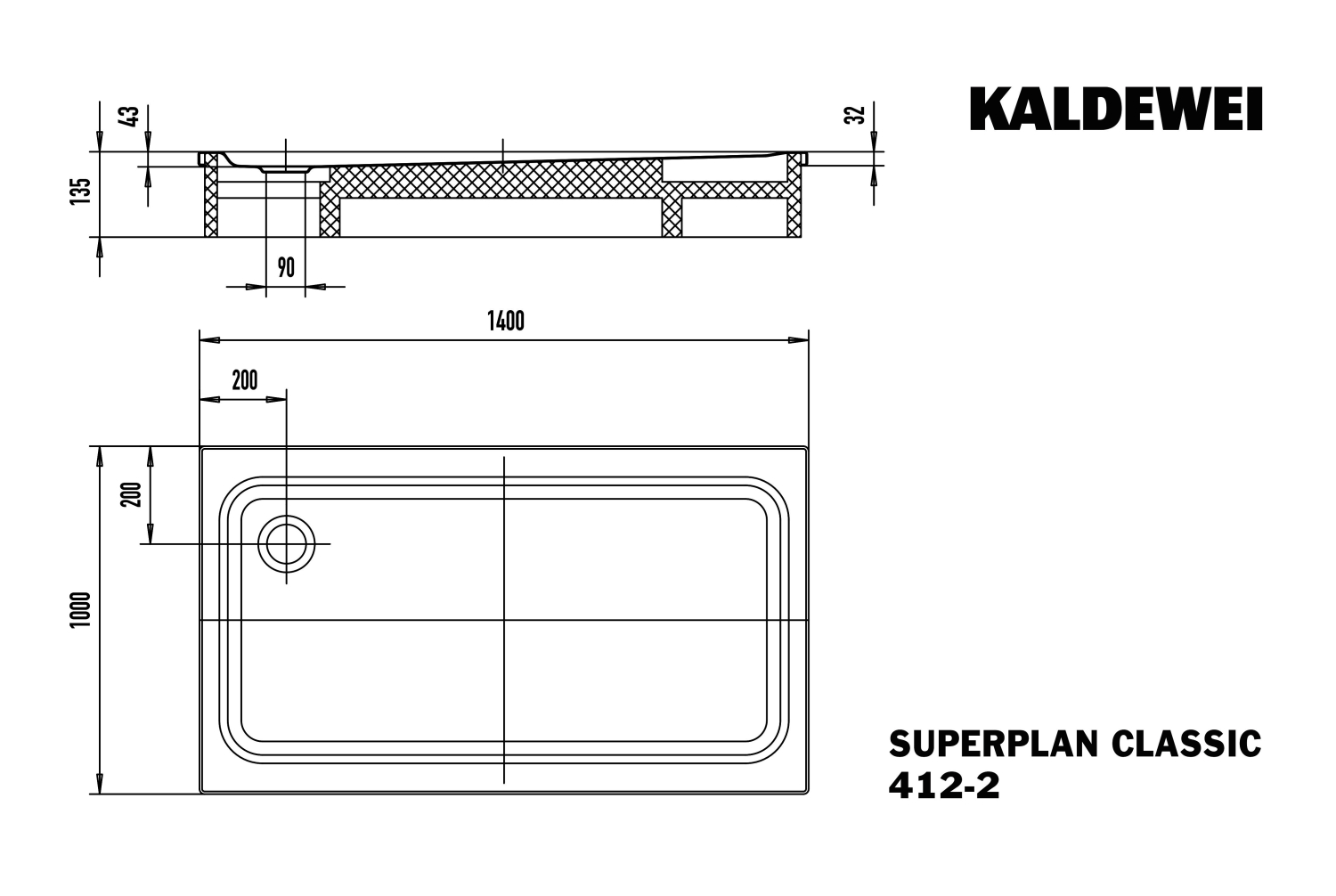 KA DW SUPERPLAN CLASSIC Mod.412-2,1000x 1400mm,alpwe,PEFF,AS,m. WT