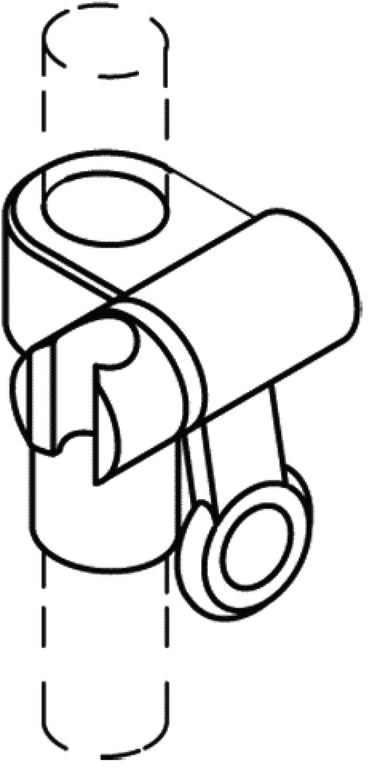 HEWI Brausehalter, f. Stangen d:33, Kst. rubinrot