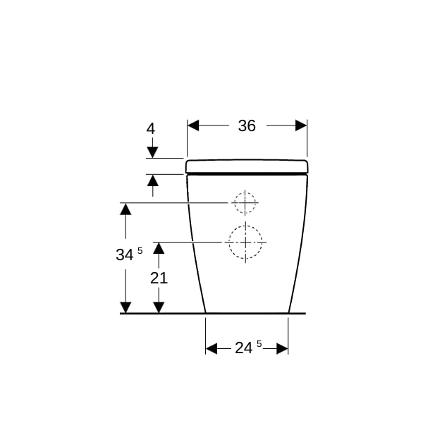 Geberit iCon Set SWC, Tiefsp., wandbündig geschl.,TurboFlush, WC-Sitz, T:56cm, wem