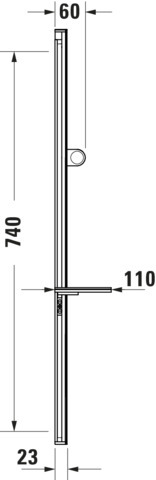 Duravit Brausestange m.Ablage 800mm, Schwarz Matt