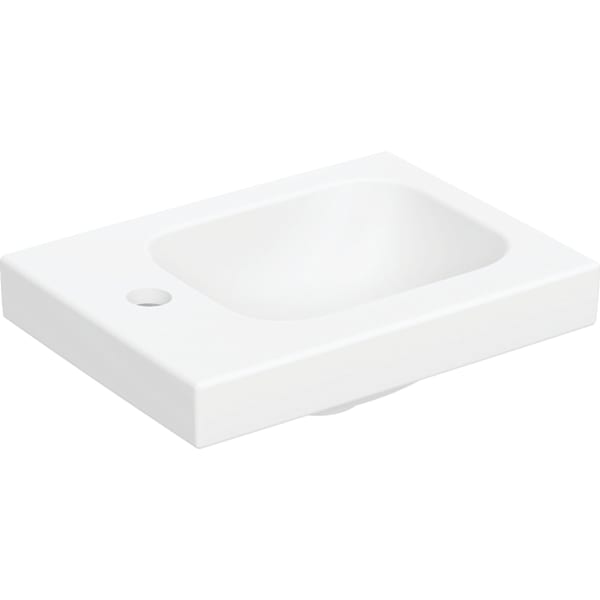 Geberit iCon Light Handwaschbecken 38x28cm m. Hahnloch li, ohne Überlauf, weiß matt