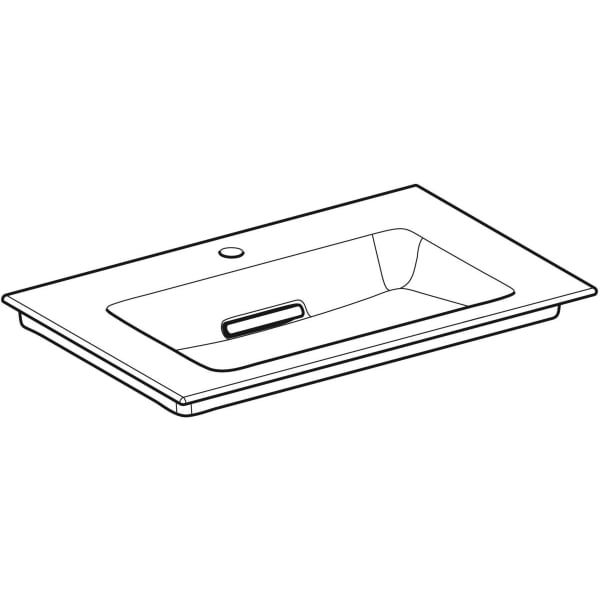 Geberit ONE MWT 75x48cm, CleanDrain m. Hl., o. Ül., weiß, KeraTect/weiß glzd