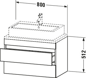 Duravit WTU DuraStyle f.Konsole 512x800x478 2 Schubk.,betongrau matt/betongrau matt